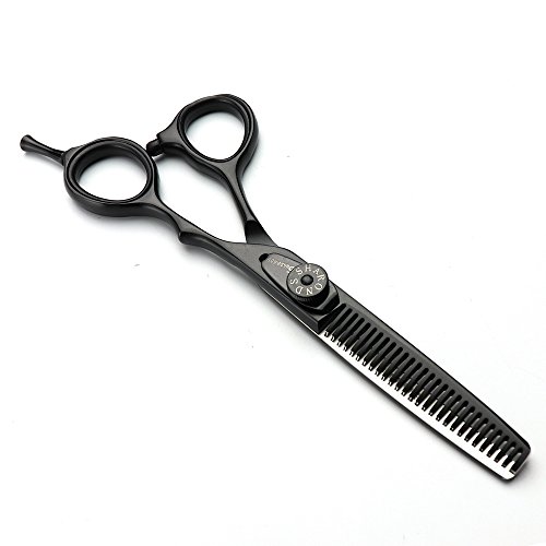 Ciseaux de coiffeur noir profond 5,5 et 6 pouces contre les pointes fourchues