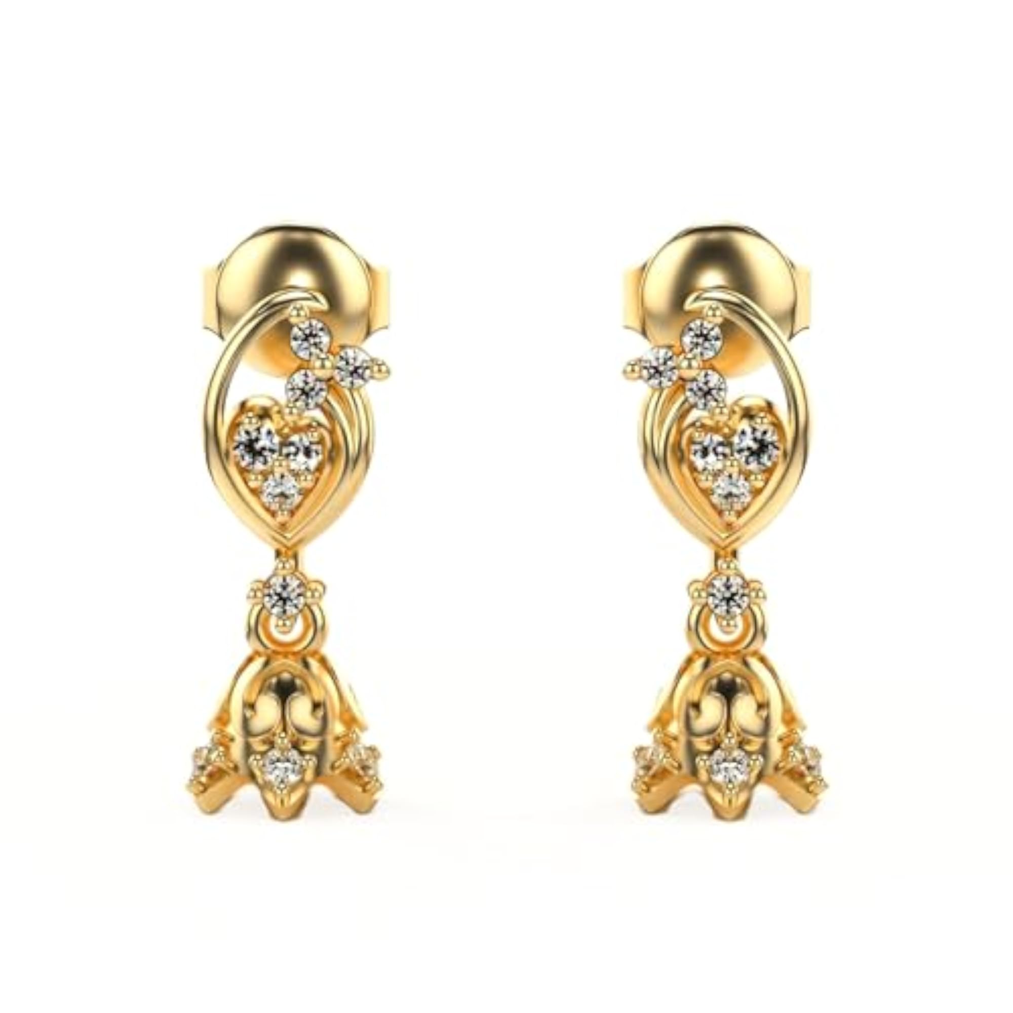 Women's Sterling Silver 0.18cts Yellow Lab Grown Diamond Earrings, Stylish
