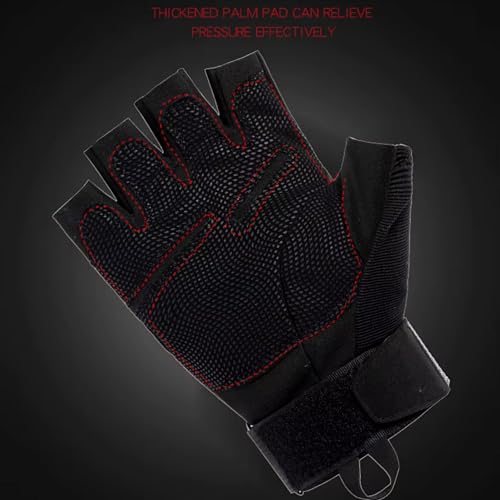 Image of Faux Leather Half Finger Tactical Gloves, Durable Fingerless Gloves for Cycling, Gym, Motorcycle Gloves, Training Gloves, Breathable Gloves, and Outdoor Activities (Black, L)