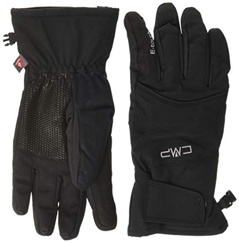 CMP - Guanti da sci in softshell da uomo, Nero, 9