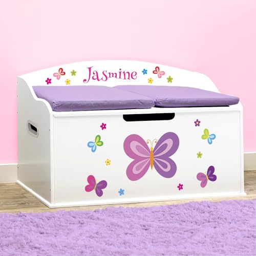 DIBSIES Personalized Creative Wonders Toy Box, Butterflies & Flowers, 30