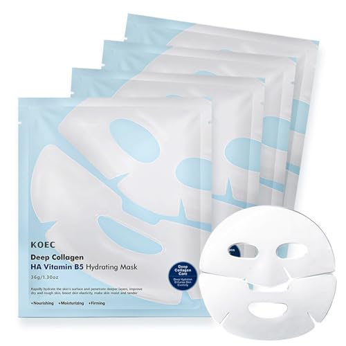 Ueseinl Collagen Face Mask Bio-Collagen Deep Hydrating Overnight Mask with Hyaluronic Acid Anti Wrinkle Lifting Mask for All Skin Types Anti Aging Facial Mask Pore-Minimizing Firming&Elasticity