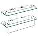 HOOBRO Glass Shelves for Bathroom, 15.7 Inch Floating Glass Shelf for Wall, Set of 2 Tempered Stainless Steel Wall Mounted Stand for Toilet, Room Decor, Silver SV02BJ01