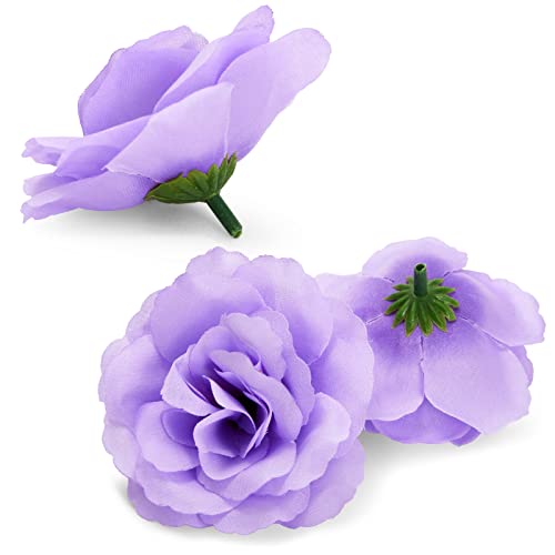 Image of Bright Creations Silk Foam Roses - 50 Stemless 3in Light Purple Heads - Realistic Blooms for Wedding Decor & DIY Crafts - Bulk Artificial Roses Light Purple Flowers