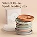 Moonkie Suction Plates for Baby | 100% Silicone BPA-Free Baby Plates with Lids and Food Cover | Divided Design | Microwave and Dishwasher Safe | Toddler Plates 3 Pack