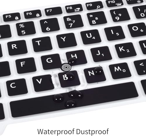 Image of OJOS Keyboard Cover for Dell Latitude 5480 5490 5491 7490 14 inch Laptop, Dell 3340 E3340 E5490 E5491 E5450 E5470 E7450 E7470 7480 E7480 Keyboard Protective Skin with Point, Black