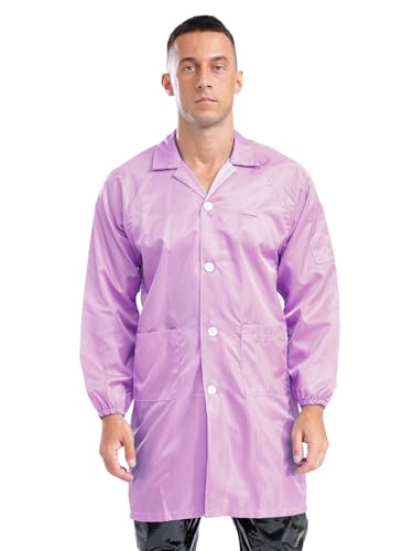 Image of Lapel Lab Coat Science Jackets for Mens Unisex Long Sleave Non-disposable Workwear Uniform