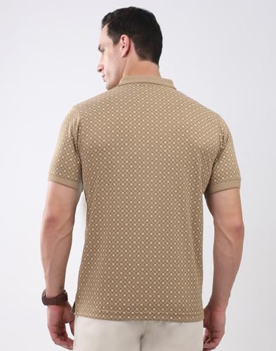 Image of Monte Carlo Men's Regular Fit T-Shirt | Printed Design | Collar Neck Button Closure | Half Sleeves Casual Fashion Wear Tshirt for Men's (Pack of 1)
