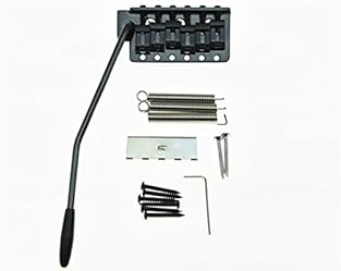 Color: Black; Material: Metal String Spacing: 10.8mm; Full Size zinc Block; Bent Steel Saddles Push on fit tremolo arm; Faultless finish; Includes all the accessories as shown These are factory parts. Instructions are not included. If you have any do...