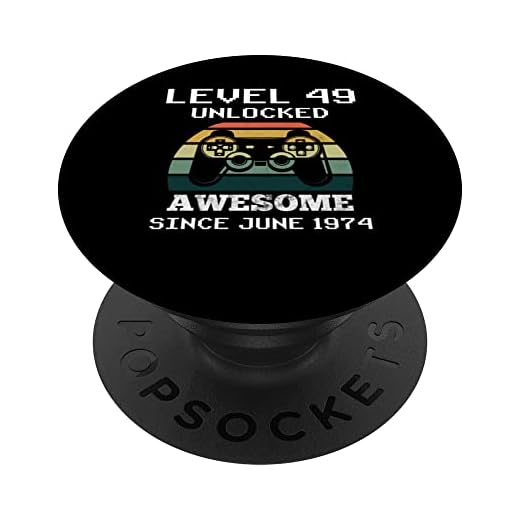 Nivel 49 desbloqueado impresionante desde junio de 1974 49 cumpleaños PopSockets PopGrip Intercambiable