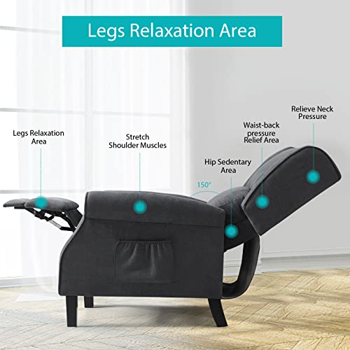 Leisland Wingback Recliner Chair For Living Room Fabric Lazyboy Push Back Chair With Heat And Massage, Tufted Armchair With Padded Seat,Grey(Set Of 2) #TOP6