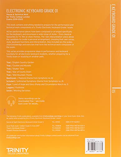 Trinity College London Electronic Keyboard Exam Pieces & Technical Work 2019-2022: Grade 1