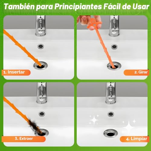 Miniatura 4 de 5 Piezas Desatascador Tuberias Profesional,51 Cm Desastacador Desagues Fregadero,Desatascador De Tuberias Para Desagüe,Limpia Tuberias Para Limpieza De Cocina,Fregadero Y Baño