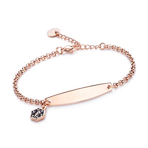 LinnaLove-Pre-engraved Simple Rolo chain Medical alert id bracelet