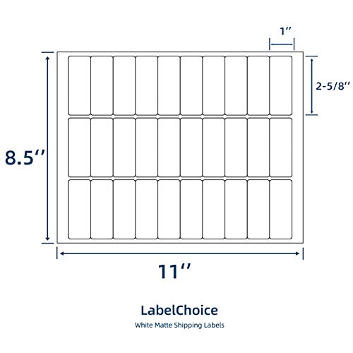 Image of 100 Sheets 3000 Pcs 30-up 1 inch x 2-5 /8 inch Shipping Address FBA Labels for Laser & Inkjet Printers, 30 Up Labels 1 x 2-5 /8 on US Letter,30 per Sheet Return Address Stickers, 30 per Page