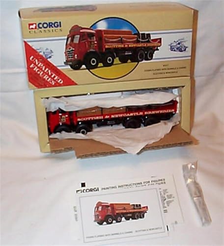 Image of corgi classics foden flatbed with barrels & chains scottish & newcastle truck 1:50 scale limited edition diecast model