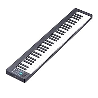 Piano à clavier portable à 61 touches Piano numérique électrique Haut-parleur intégré Batterie rechargeable Instrument de musique Piano avec connexion MIDI Bluetooth for les cadeaux d’anniversaire Déb - Les Beatles, Paul McCartney, John Lennon, RIngo Starr, George Harrison