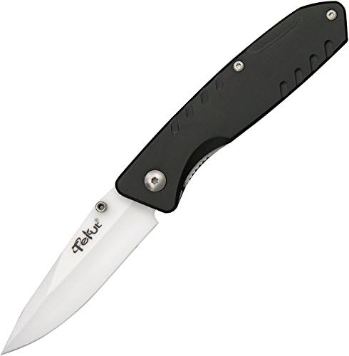 Tekut Spike Fold Knife, Zirconium white ceramic blade, Black aluminum handle