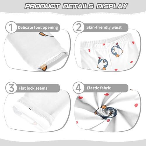 Kawaii Penguin Girls Leggings,Workout Leggings for Girls Toddler Athletic Legging Size for 3-10T3