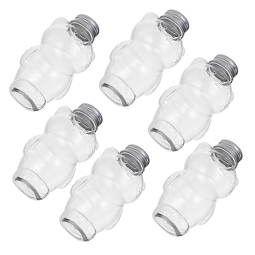 JECOMPRIS Juice Bottles Lids Clear Plastic Bottles for Water Milk Tea Juice Leakproof Reusable