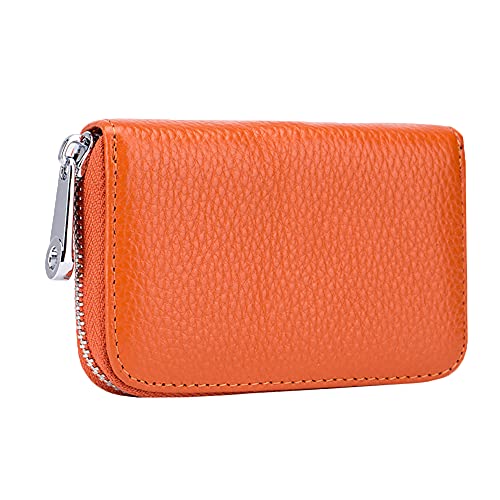 Vobony kreditkartenetui Geldbörse aus Echtem Leder Damen Herren mit RFID Portemonnaie Kleine Kreditkartenetui Brieftasche Geldbörse Geschenke für Frauen Männer Cover