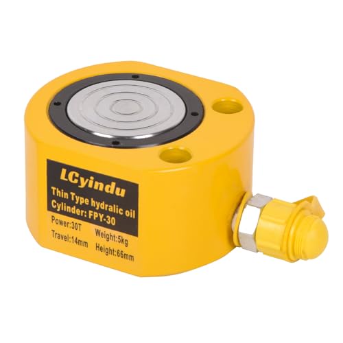 Image of 30T Low Profile Stroke Hydraulic Ram Cylinder Jack 0.55 inch Stroke FPY-30 Single-Action Lifting Cylinder Jack Mini Protable Porta Power Ram for Machinery and Industry