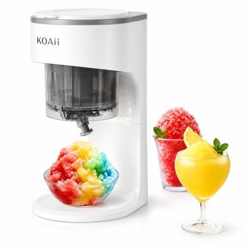 KOAii Snow Cone Machine, Electric Shaved Ice Maker with 5 Reusable Ice Mold Cups, Countertop Ice Shaver Machine for Kids & Family, Adjustable Texture for Slushies, Frozen Drinks & Parties