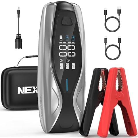 NEXPOW X7 3000A Jump Starter, Car Battery Jump Starter with PD 60W Dual-Way Faster Charging for 12L Gas/10L Diesel Engines, 12V Portable Jump Start Battery Pack, 3.2″ HD Display, IP63 Waterproof Cover