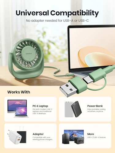 Ventilateur de table USB compact pour éviter la surchauffe au bureau sans batterie - 8