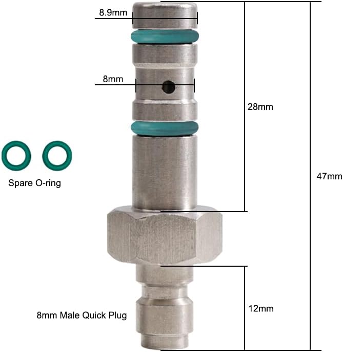 Miniatura 3 de TUXING Sonda de llenado de paintball PCP, fuente de llenado y carga rápida de 0.354 in de diámetro externo, accesorios de herramientas de aire