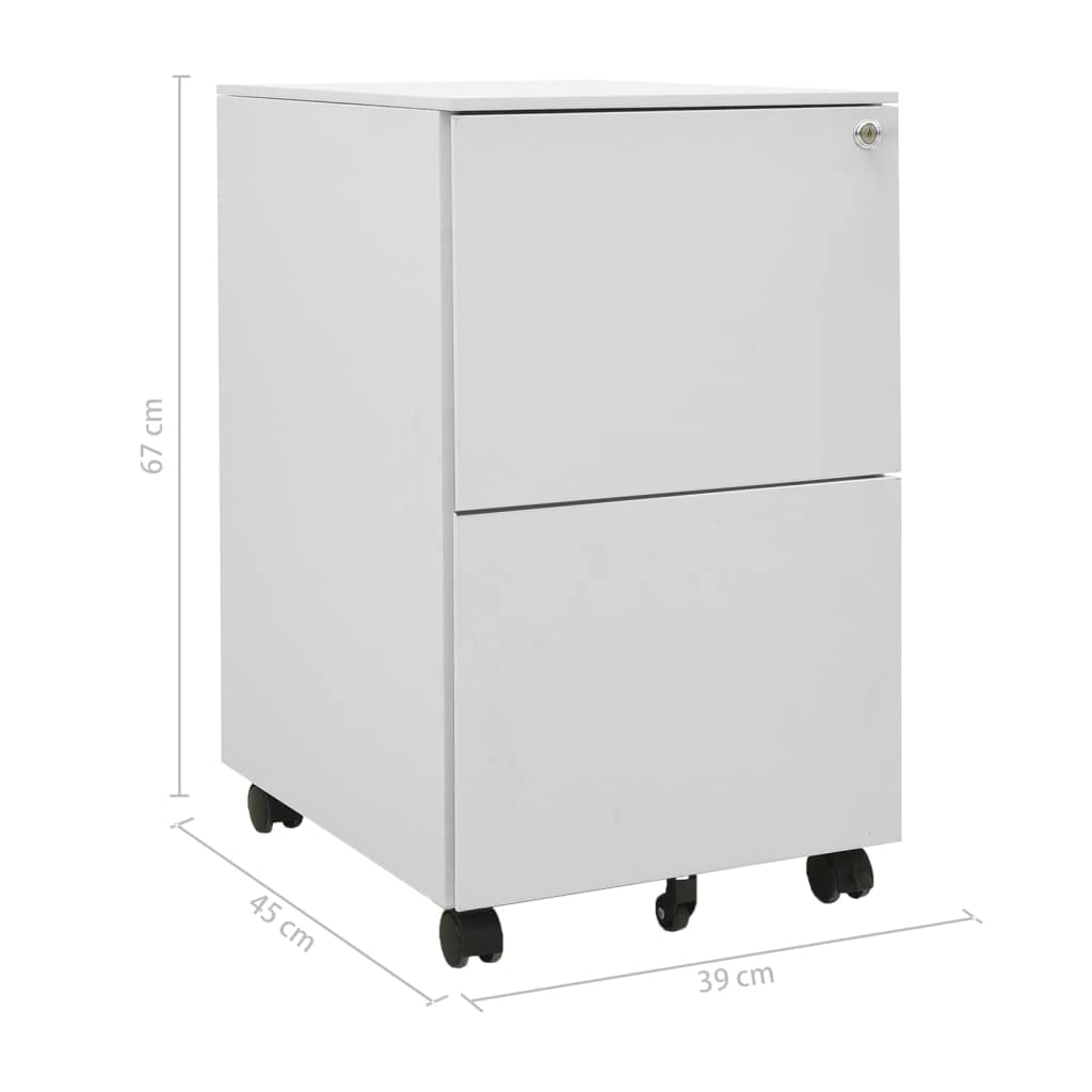 vidaXL Schedario Mobile Grigio Chiaro 39x45x67 cm in Acciaio