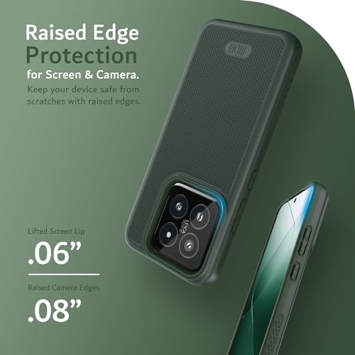 Image of TUDIA DualShield Grip Designed for Xiaomi 14 5G Back Cover (2024), [MergeGrip] Military Grade Dual Layer Shockproof Slim Tough Heavy Duty Protection - Pine Green