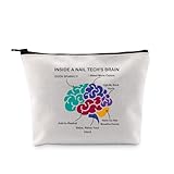 G2TUP Nail Technician Gift Inside A Nail Tech’s Brain Makeup Bag Nail Artist Cosmetic Bag Manicurist Thank You Gift (A Nail Tech’s Brain MB)