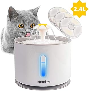 MOOBONA 2.4L Automatic Cat Fountains, Mate Pet Cat Drinking Water Fountain, Running Water