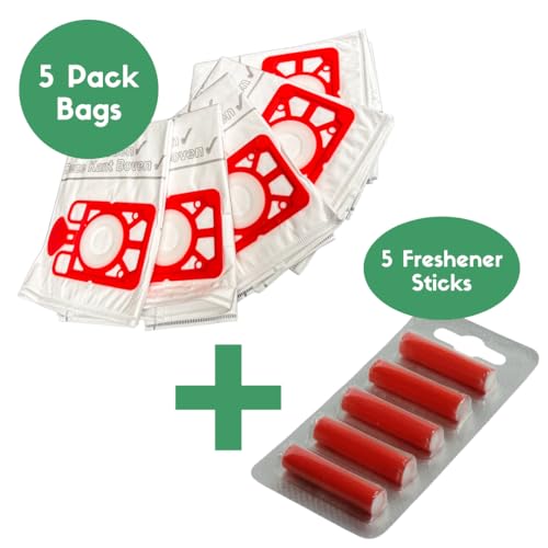 Avern Genuine Numatic Hepa-Flo Hoover Bags Henry Hetty NRV Vacuum Cleaner Dust Bags (5 Pack + 5 Freshener Sticks)