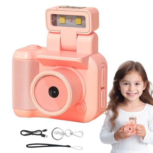 Cámara retro, pequeña cámara retro, retro cámara de disparo 1080p con luz flash LED, Cámara digital de viaje portátil, cámara vintage compacta multifuncional para niños y ra