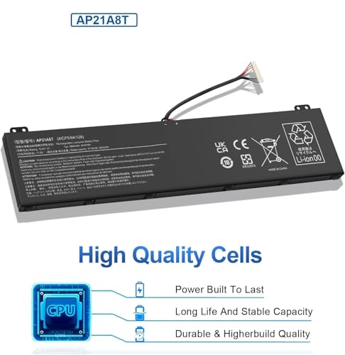 Image of AP21A8T Laptop Battery Compatible for Acer Predator Helios 300 PH317-56-78LY PH317-56-78SM PH315-55-72EA PH315-55-770K PH315-55-78L7 PH315-55-965Z Nitro 5 AN517-55-78KU 713K Series AP21A5T AP21A7T