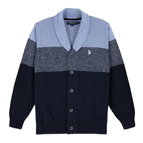 Polo US homme colorblock cardigan châle en maille chaude pour l'automne