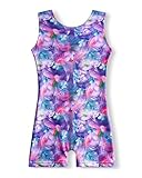 YDMZX Leotards for Girls Gymnastics Size 6-7 Big Kids Tumbling Outfits Biketards Rainbow Flower