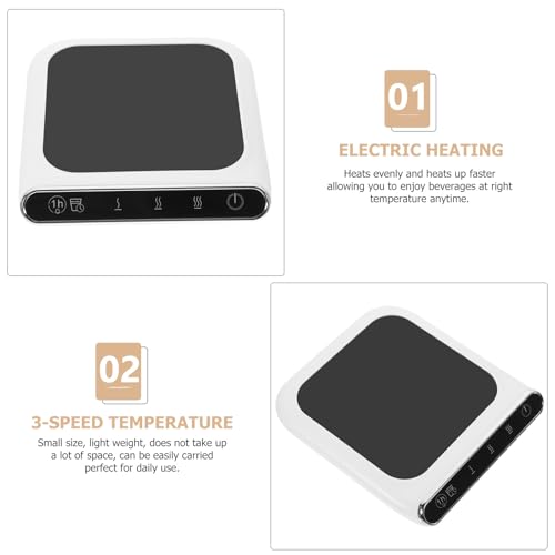 BESPORTBLE Coffee Cup Warmer USB Mug Warmer Heating Pad with 3 Temperature Settings Metal Cup Coaster for Office Desk Tea Milk Beverage Heating