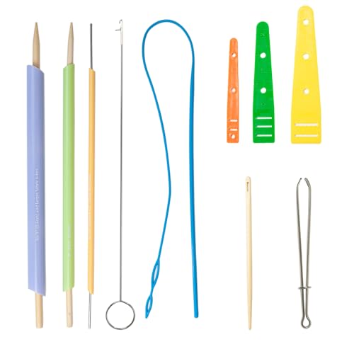 ieron Tube Turners Fabric Turning Tube Clamping Set Turner Hook Elastic Threader Tools Kit for DIY Sewing