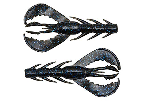 Catch Co 10,000 Fish Saw Craw 4 Soft Plastic Craw Bait Black Blue