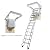 INTSUPERMAI Attic Ceiling Ladder Ti-Mg Alloy Retractable Folding Extension Loft Stairs Scissor Structure Attic Stairs Pull Down Ceiling Max 10.5ft Height (31.5×39.37in White)
