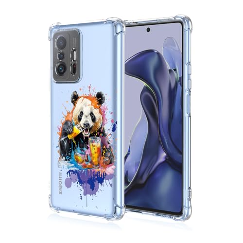 WOKEZ Transparent Telefonfodral för Xiaomi 11T/11T Pro med Panda