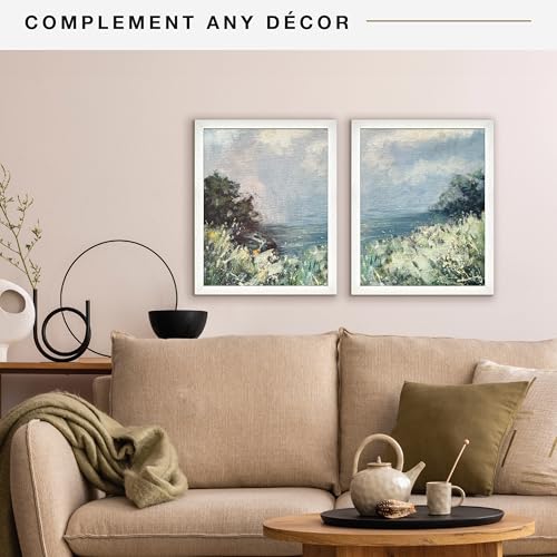 MCS Studio Gallery 16x20 Poster Frame White Woodgrain, Vertical & Horizontal Wall Hanging Large Picture Frame for Photos, Posters & Art Prints (2-Pack)