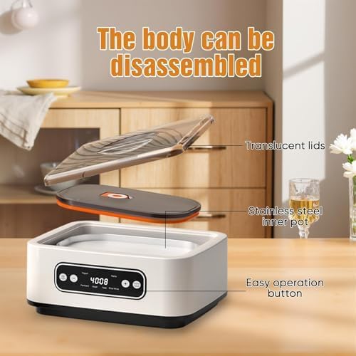 Probiotic Yogurt Maker Machine with LED Display - 1.6L Incubator for Homemade Greek Yogurt, Natto, Rice Wine & Fermented Foods (with 9 Glass)