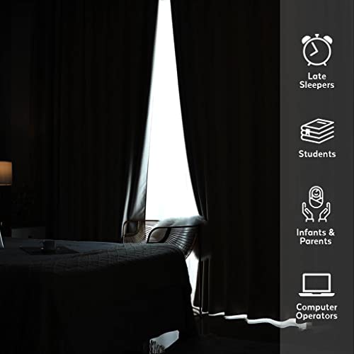 VED Thermal Insulated Blackout Curtains 66 x 72 Inch (2 Panels) (Navy Blue), W 66.1" x L 72" (2 Panels) - Image 2
