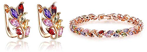 Yellow Chimes for Women Multi-Colour Earrings & Fashion Jewellery (YCFJER-ND1-MC + YCMCBR-LF-007550MC)