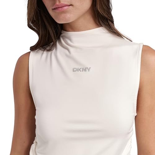 Image of DKNY Women's Ruched Versatile Trendy Everyday Top
