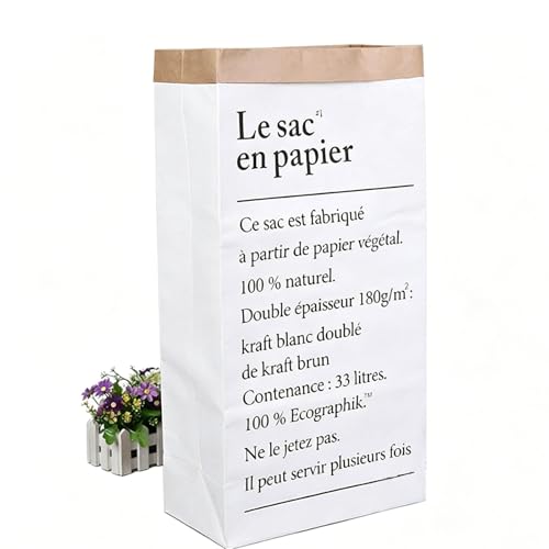 Umweltfreundliche PapierAufbewahrungsbox Papiersack Wiederverwendbar Kraftpapier Geschenk Tüte Beutel Mülleimer Papiertüte Paper Bag Mehrzweck Aufbewahrung für Kinderzimmer Wohnzimmer Schlafzimmer